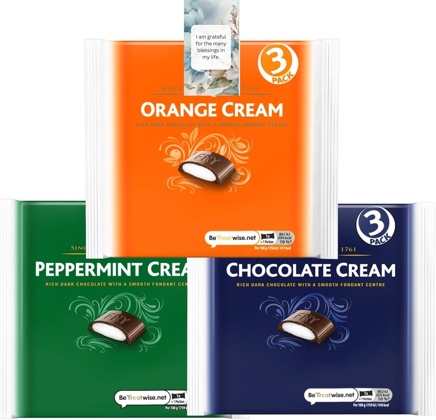 Chocolate Snack Bundle With Chocolate Cream, Peppermint And Orange Cream Bar (3 Mixed Pack) – By Oerich Gift