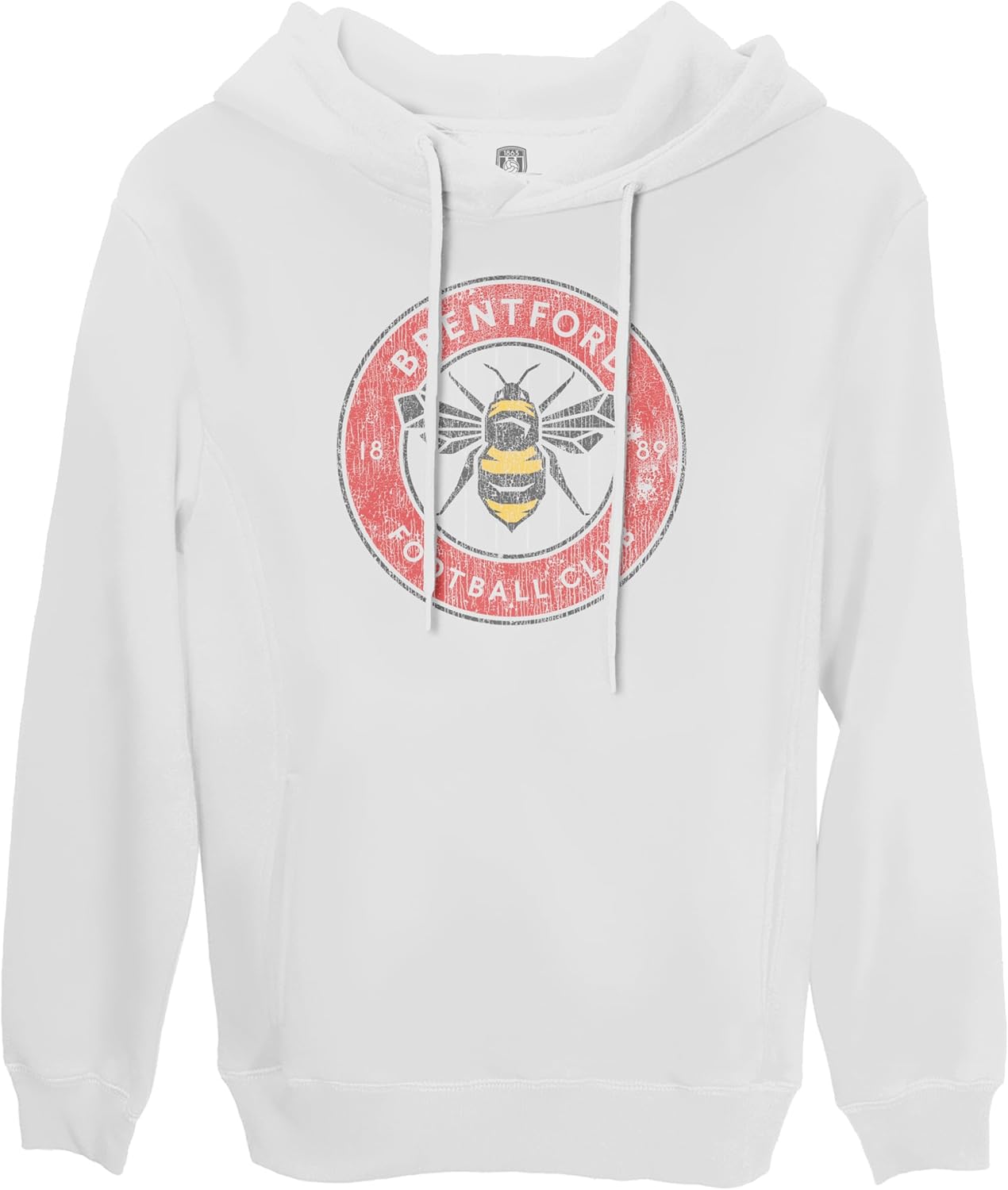 Brentford FC Color Badge Fleece Pullover Hoodie - White