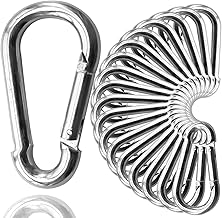 30Pack Heavy Duty Spring Snap Hooks 4Inch, 3/8” Carabiner Clips for Swing, Large Steel Chain Quick Links Safety Buckle Connector for Hammock Fitness Gym Outdoor Boating, M10 Snap Hook Carabiners