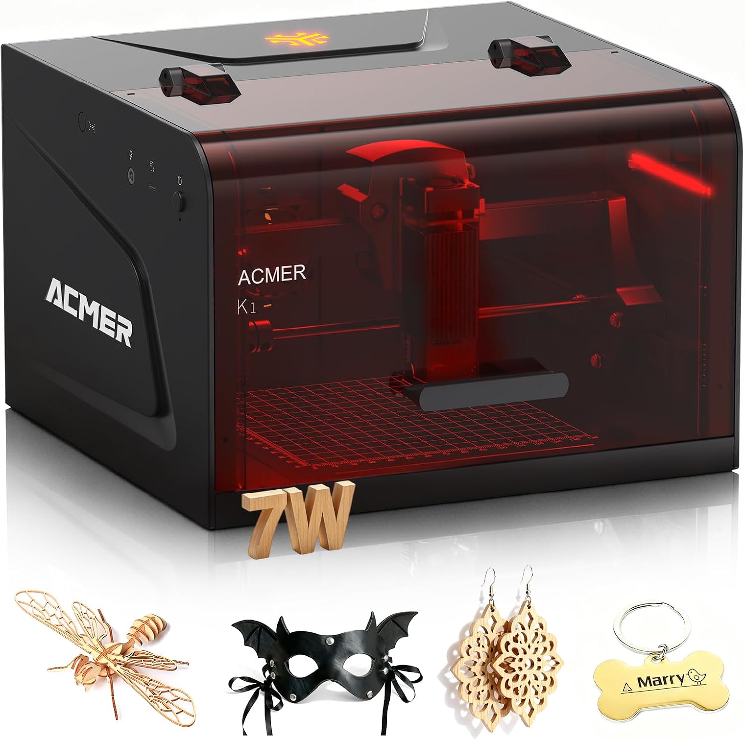 ACMER K1 7W Laser Engraver, Desktop Class 1 Laser Cutter for DIY Crafts