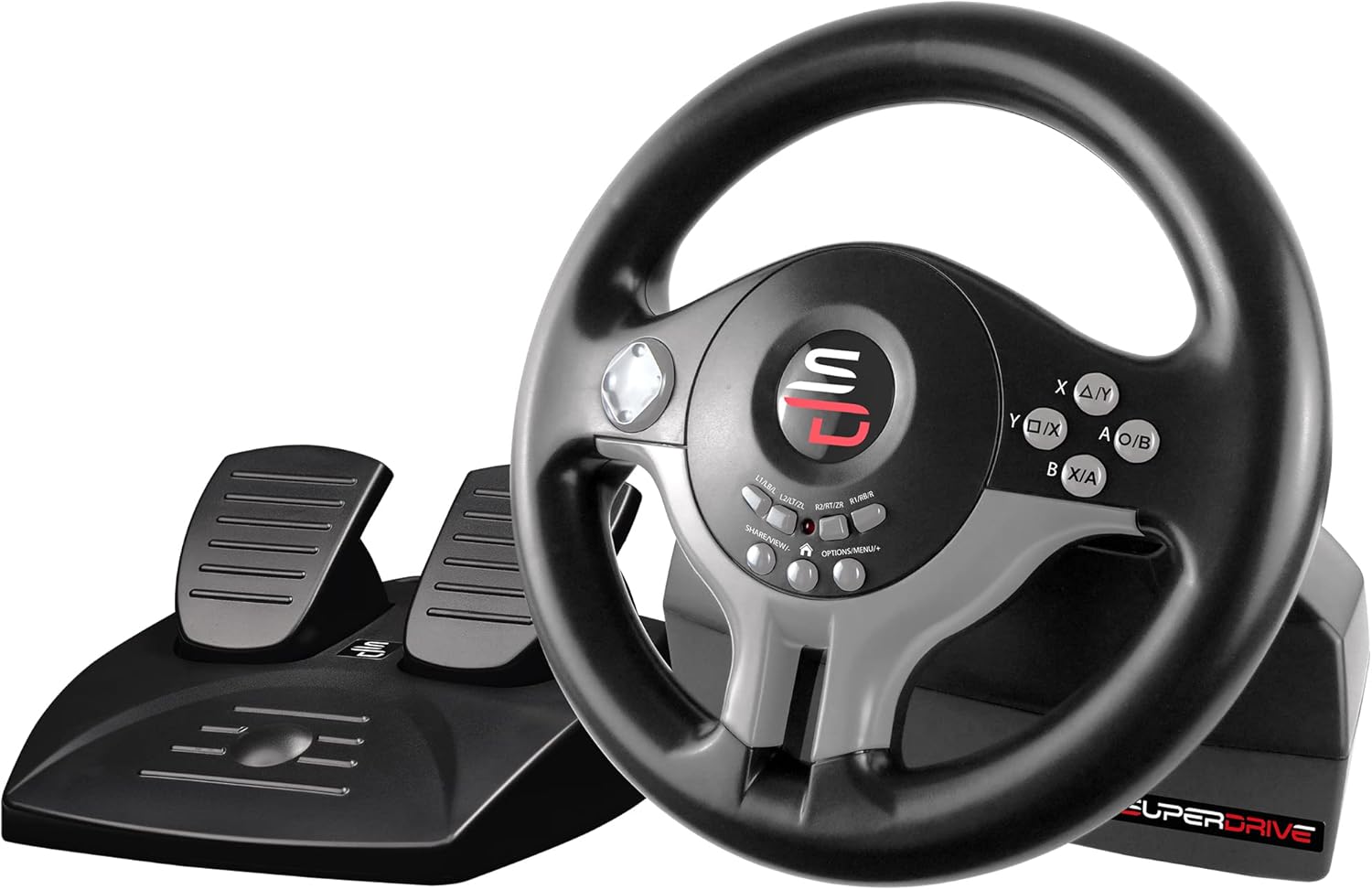 Subsonic Superdrive - Racing Steering Wheel Driving Wheel SV250 with pedals and shift paddles for Nintendo Switch - PS4 - Xbox One - PC