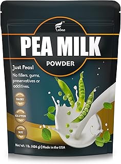 Folona Unsweetened Pea Milk Powder, Sugar Free Non-dairy Coffee Creamer. Perfect for Tea, Smothie, and Cooking - Vegan, Keto, Paleo Friendly - 1lb Plant Based Milk With 7.2 g Pea Protein Per Serving, Shelf Stable. Free of GMOs, Soy, Nut, Gluten, Lactose
