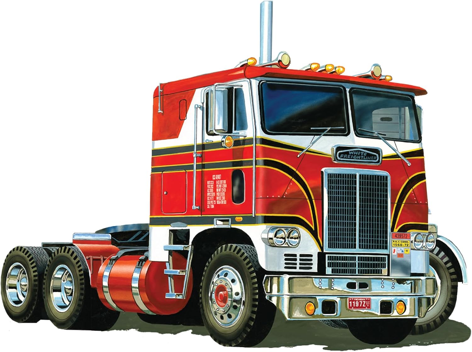AMT White Freightliner 2-in-1 SC/DD Cabover Tractor (75th Anniversary) 1:25 Scale Model Kit