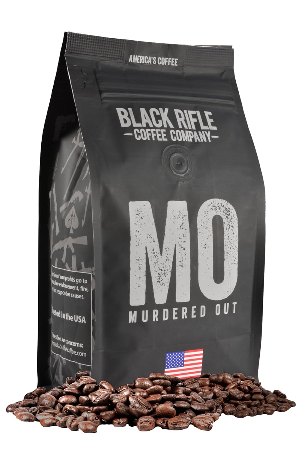Black Rifle Coffee Company Whole Bean Dark Roast - Roasted Blend Made from Pure Arabica Beans - Colombian & Brazilian Beans - Veteran Founded & American Made (Murdered Out, 12oz Bag)