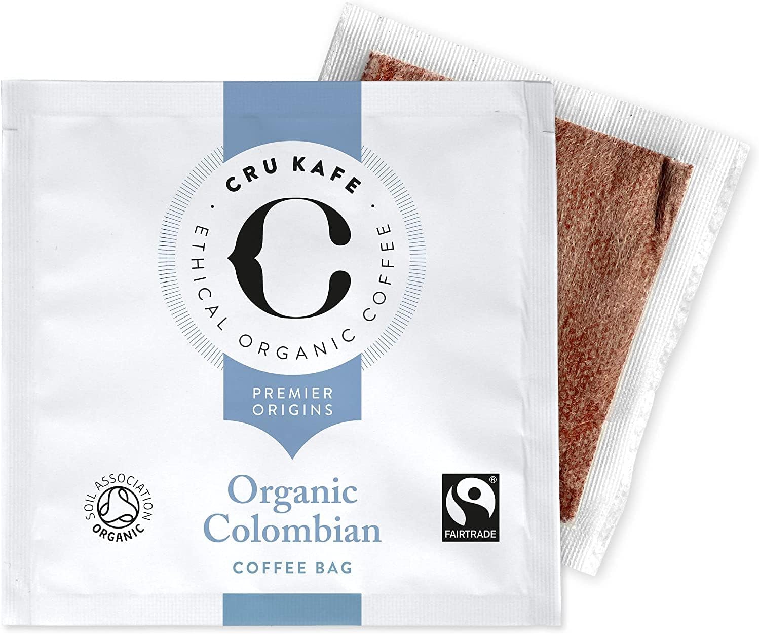 Cru Kafe Coffee Bags, Organic Colombian Medium Roast, 200 Individual Bags