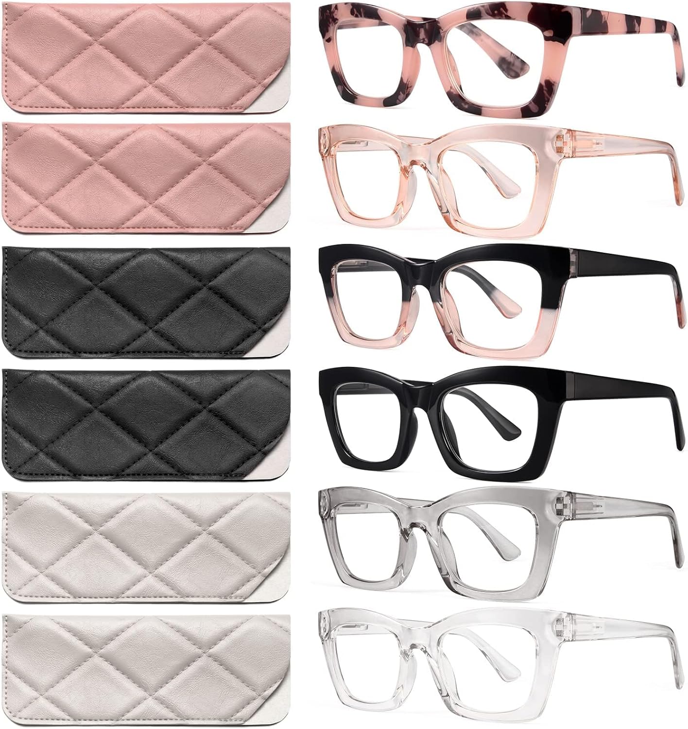 CCVOO Stylish Reading Glasses for Women, Eyeglasses, Blue Light Readers for Women, Computer Eye Glasses, Cheaters