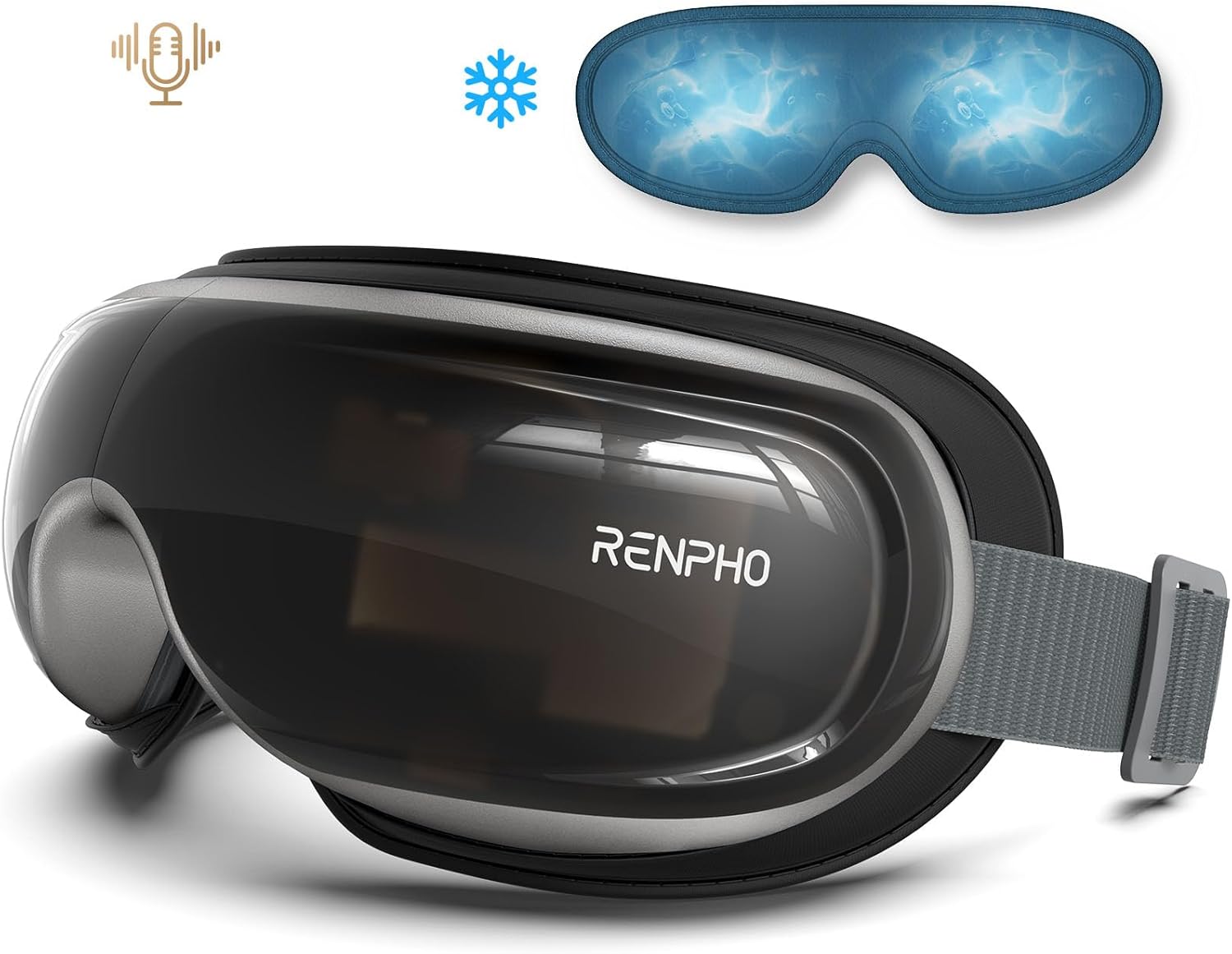 RENPHO Eye Massager with Heat and Cooling for Migraines, Valentine's Day/Birthday Gifts for Women/Men, FSA HSA Eligible, Eyeris 3 Voice Control Eye Mask with DIY Massage Setting, Eye Care for Relax