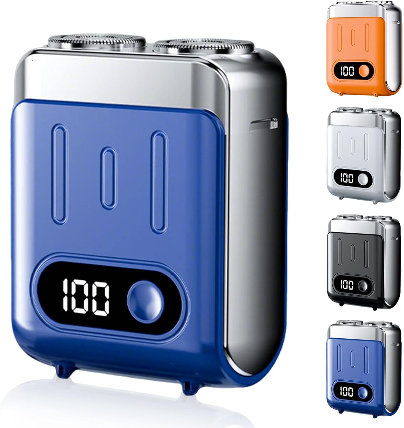 Electric Razor for Men, 2025 Upgraded Men's Portable Mini Rotary Electric Shaver, Wet & Dry Head Shaver, Shavers Cordless Rechargeable, Beard Trimmer for Men (Blue)