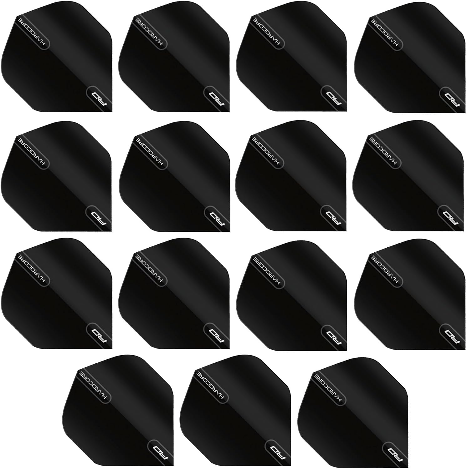 RED DRAGON Hardcore Black Extra Thick Standard Dart Flights - 5 Sets Per Pack (15 Dart Flights in Total)