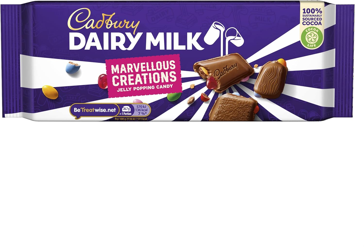 Cadbury Dairy Milk Marvellous Smashables Jelly Popping Candy, Filled Fun Jelly & Popping Candy Pieces, 160 g (Pack of 1)