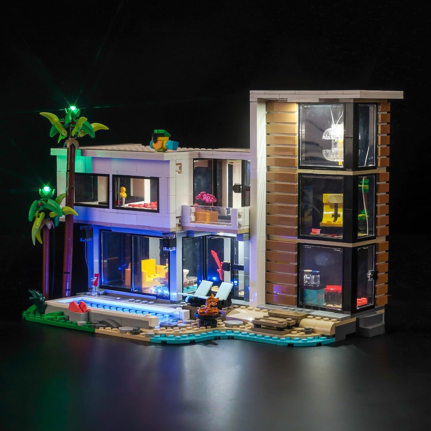 LED Light Compatible with Lego Modern House - No Models Only Light, Creative Lighting Set Accessories Compatible with Lego 31153 Modern House Set