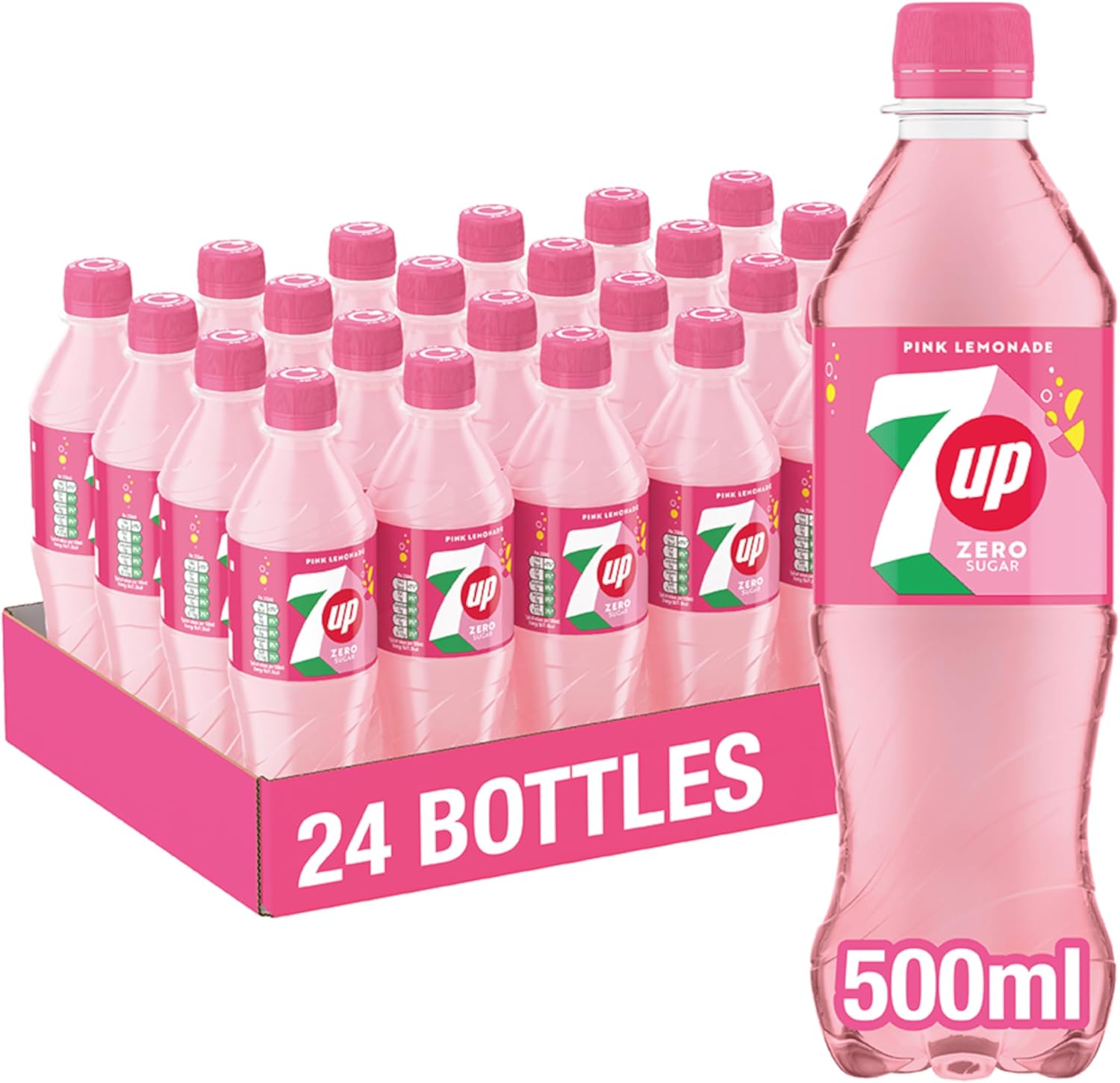 7UP Zero Pink Lemonade 500ml Bottle (Pack of 24)