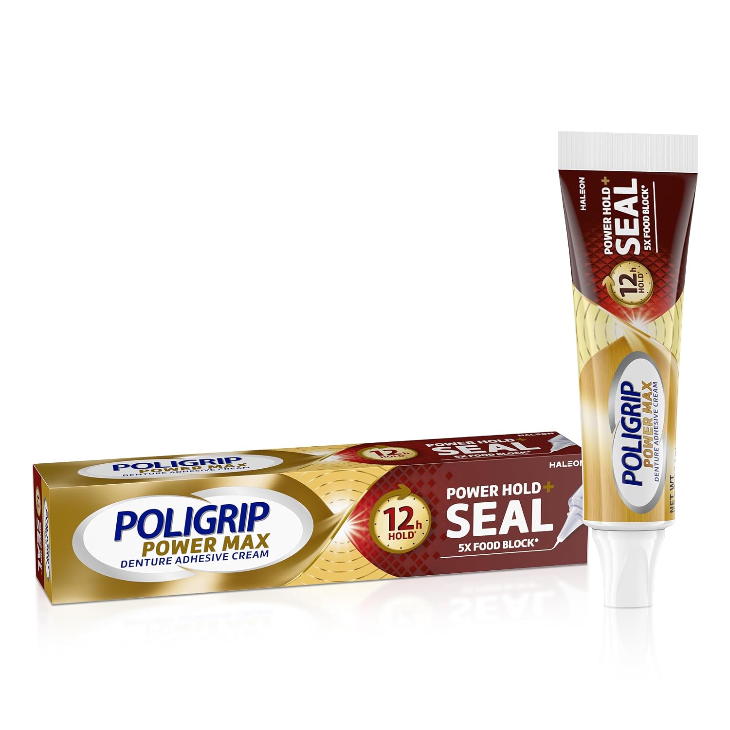 Poligrip Power Max Power Hold plus Seal Denture Adhesive Cream, 2.2 oz
