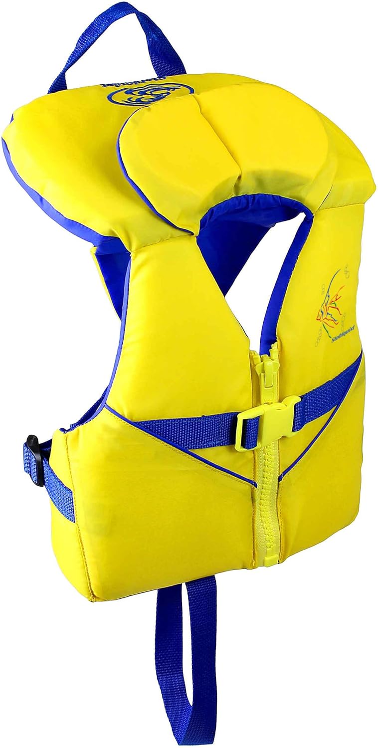 Stohlquist Infant Life Jacket, US Coast Guard Approved, Type II Life Vest (20-30 lbs) for Babies and Toddlers, Support Collar with Grab Handle, PFD for Pools, Lakes and Boating