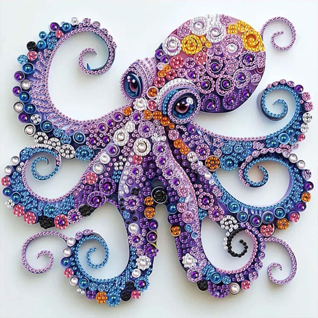 5D Diamond Painting Kits for Beginners,Animal Special Shape Diamond Art Kits for Purple Octopus DIY Crystal Rhinestones Paint by Diamonds and Crafts for Adults Home Wall Decor 12 X 12inch