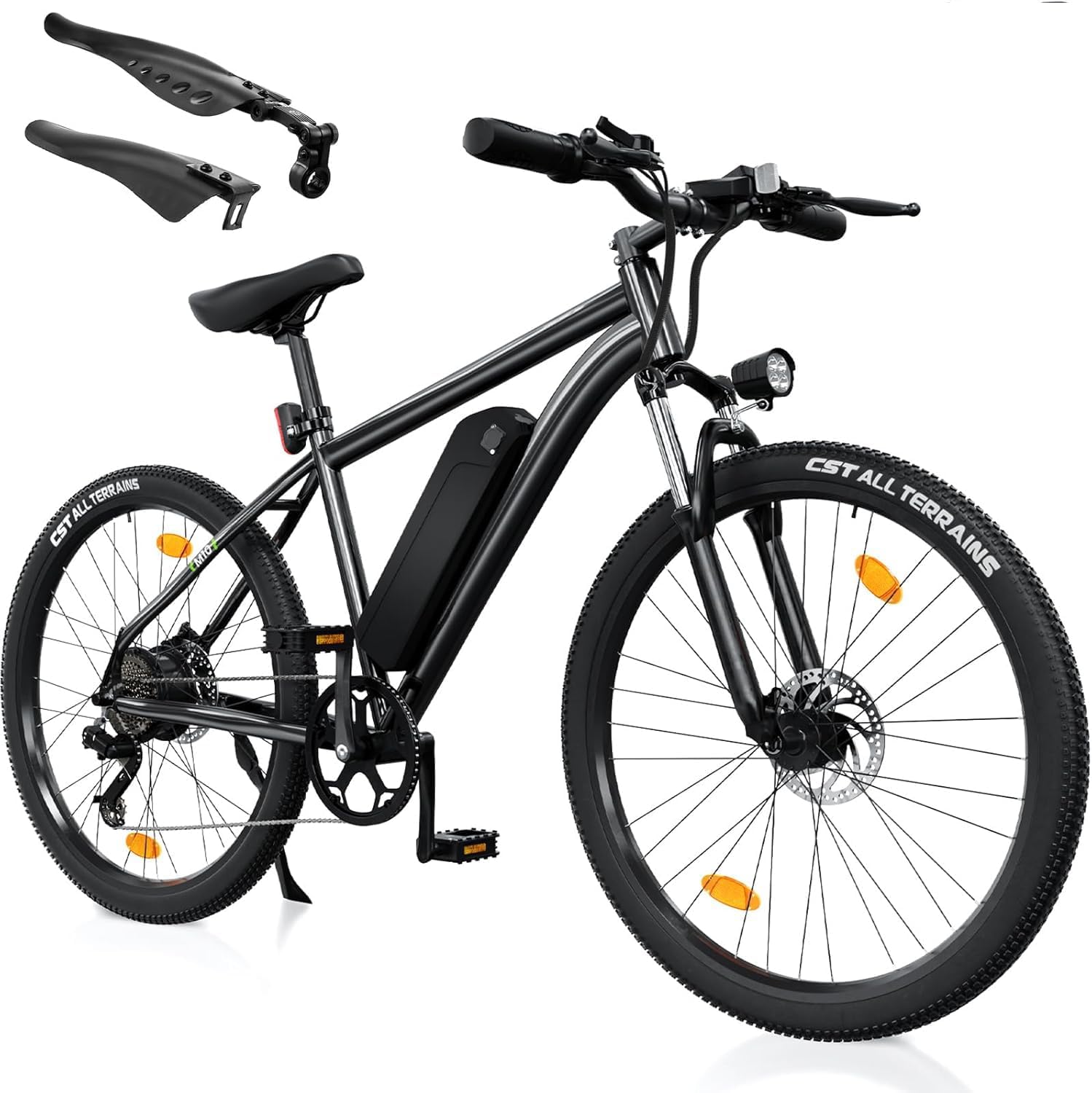 Finbike M10S Electric Bike Adults, 26" Electric Mountain Bike with 36V 15.6Ah Battery, 80KM Range Electric Bicycle, 5 Speed Levels & 7-Speed Derailleur, LCD Display with USB Port, E-Bike for Adults