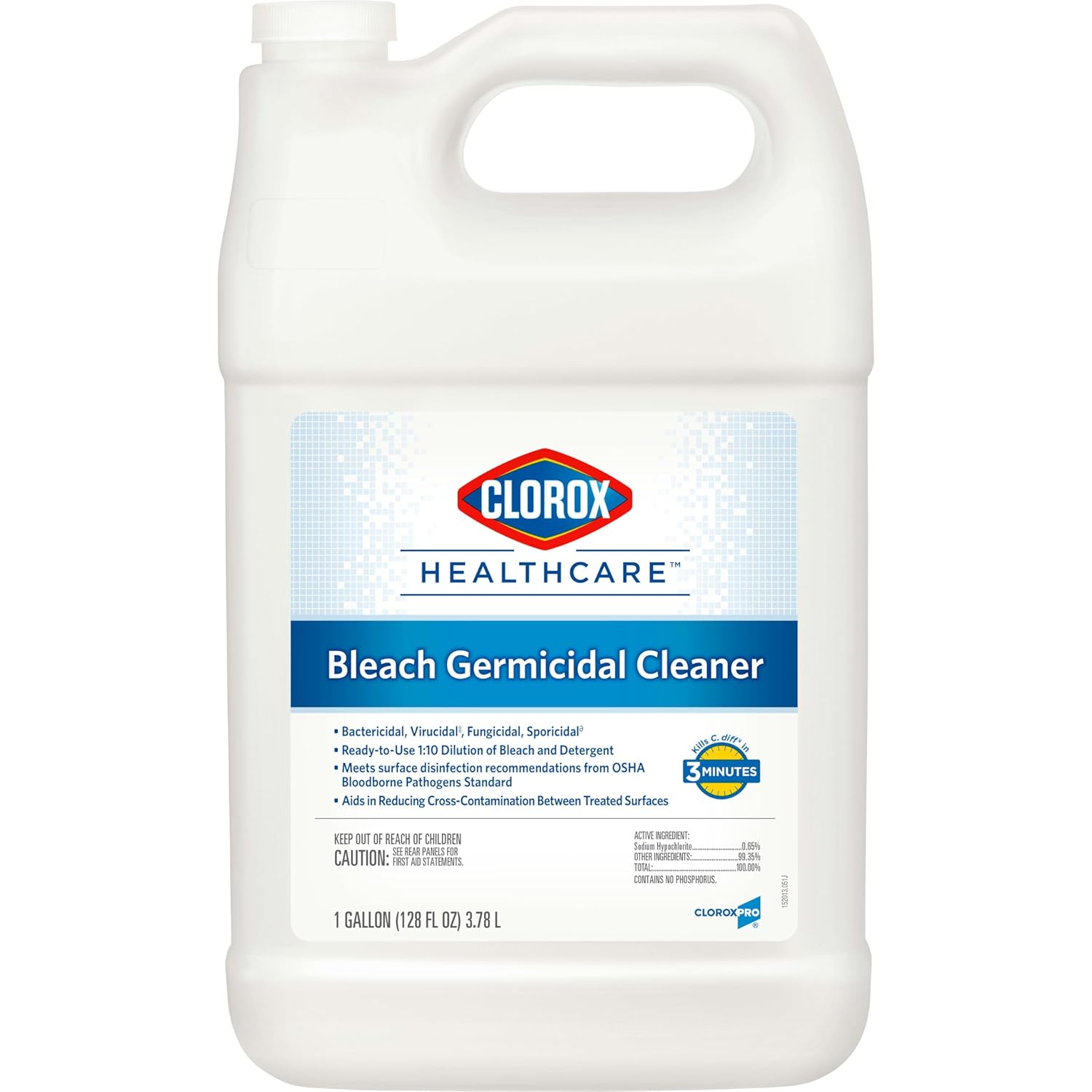 Clorox Healthcare Bleach Germicidal Cleaner Refill, 128 FL Oz (Package May Vary)