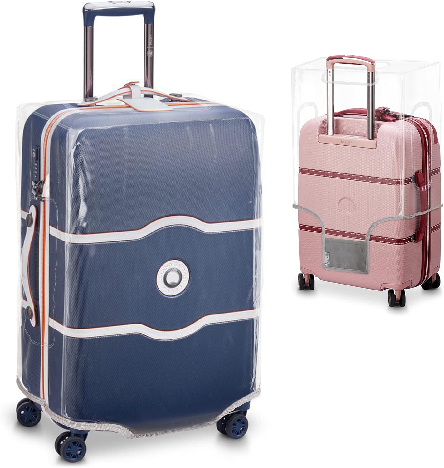 Premium Clear Suitcase Covers | TSA Approved | Handle Openings on L&R | 28in Luggage Protector