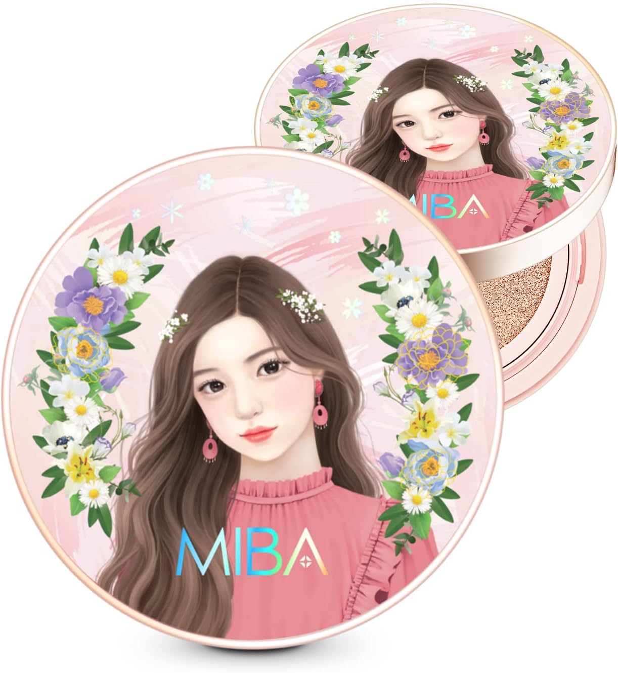 Miba Mineral Bio Calcium Foundation Double Cushion RX (No. 23), 25g 0.88 oz, SPF50+ PA++++, Long Lasting Effect, Big Cushion SEASON 2, Korean Foundation for Dewy Skin