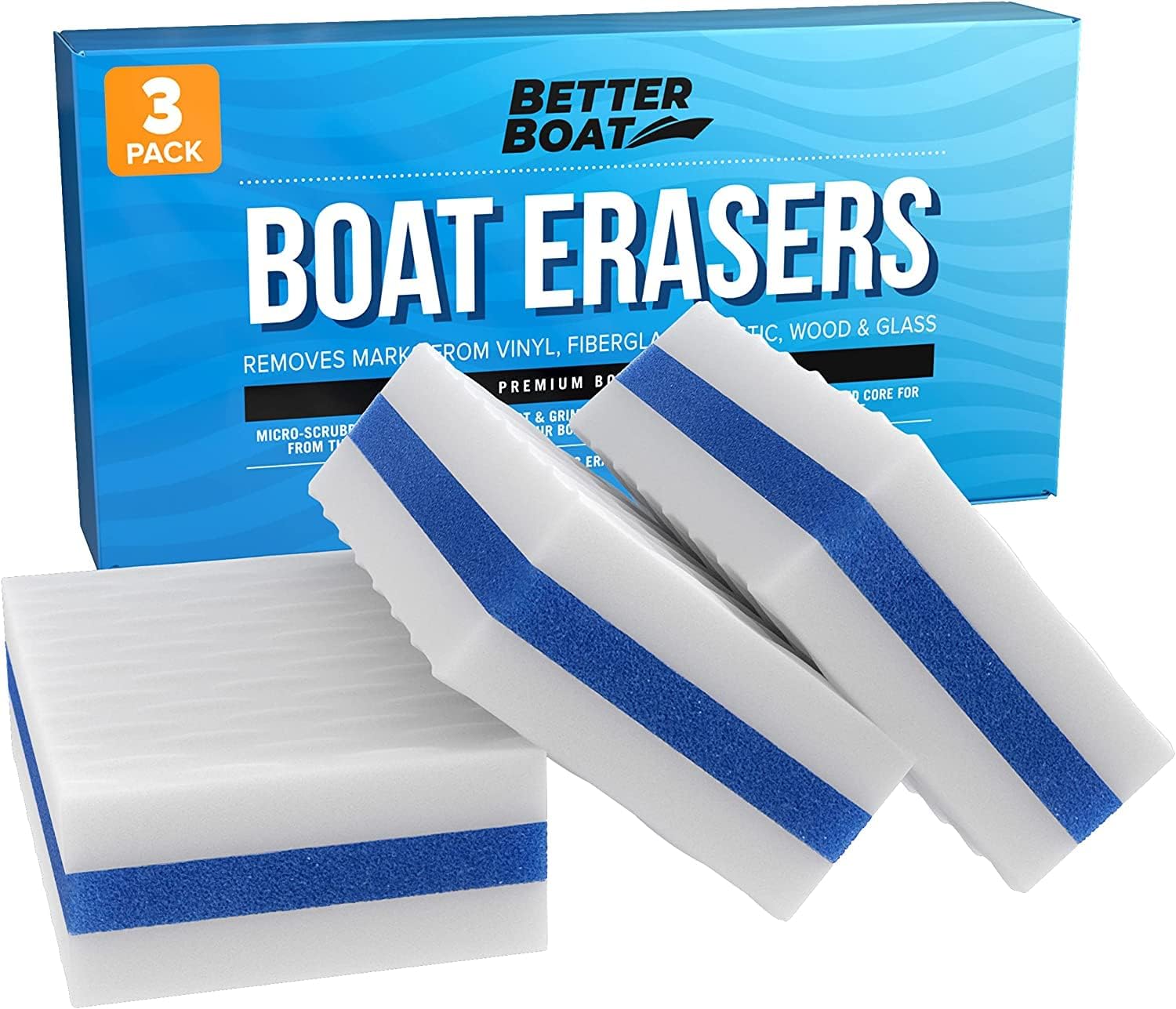 Premium Boat Scuff Erasers, Boating Accessories for Cleaning, Gift for Pontoon, Fishing, Jon Boats, Decks, Vinyl and Hull Cleaner, Gadgets for Men and Women