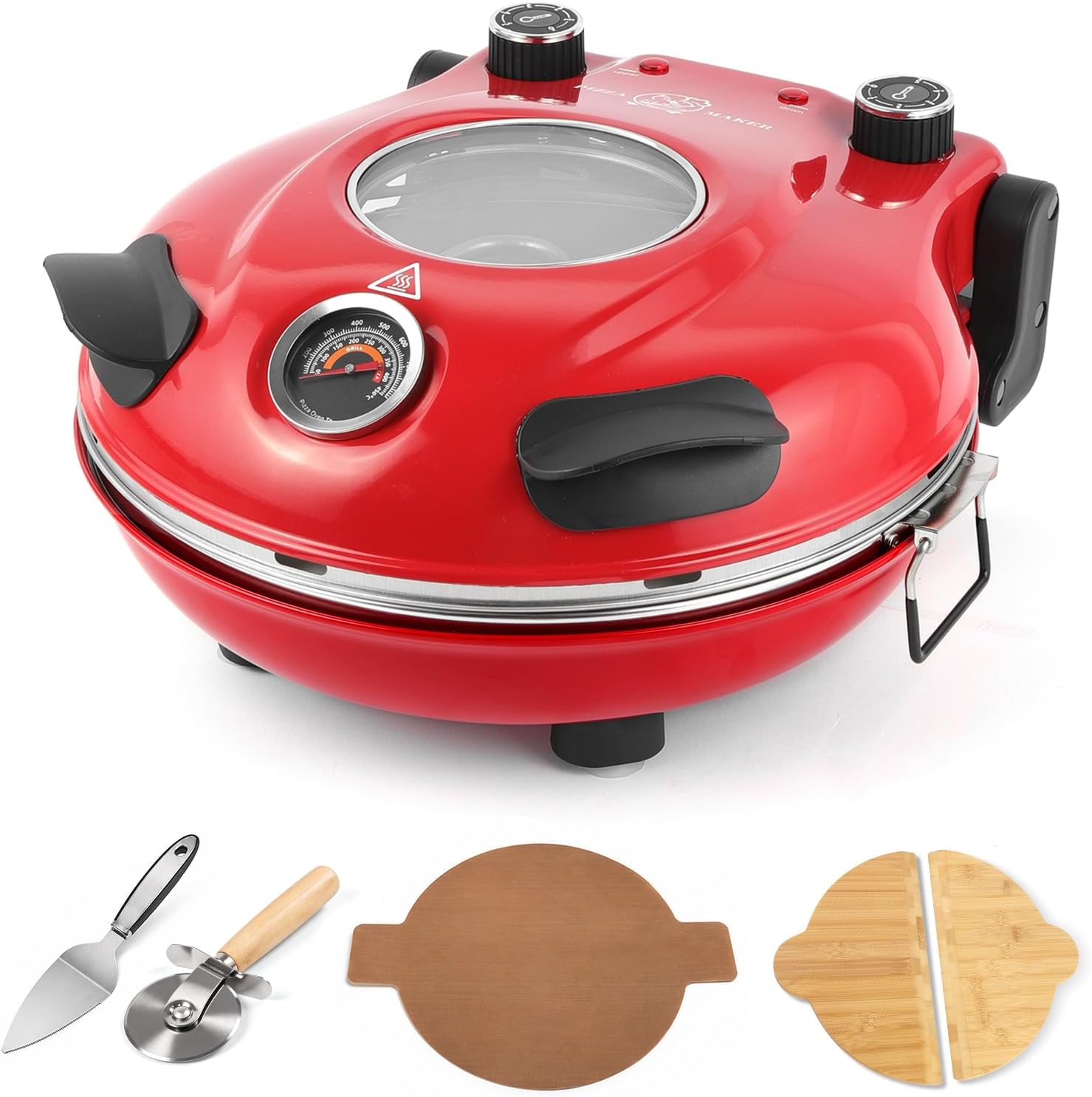 KLAIF Electric Pizza Oven Indoor, LM-Red, Pizza Tool Set