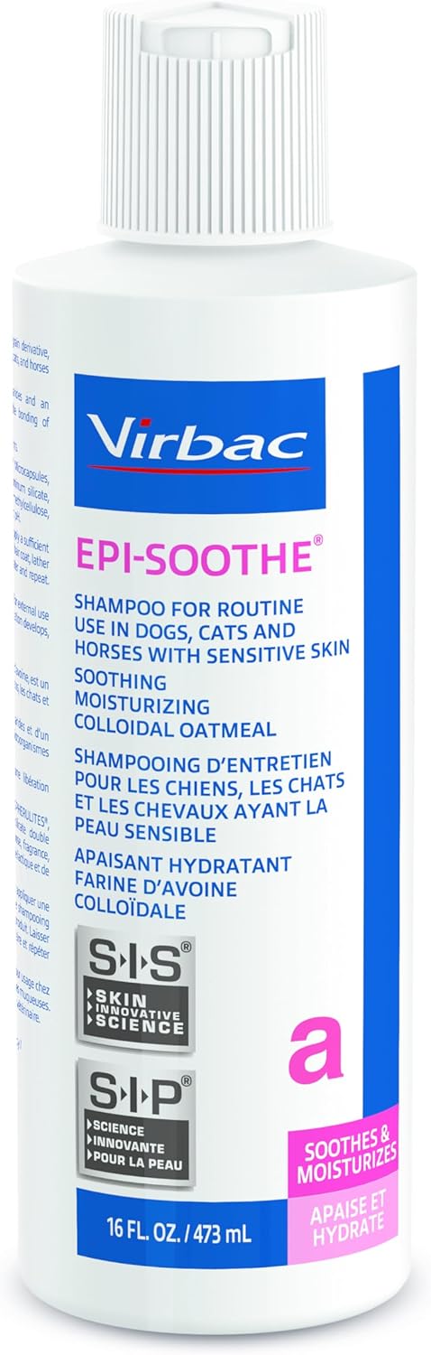 Virbac Epi-Soothe Pet Shampoo For Dogs, Cats & Horses (16 oz) - For Dry or Sensitive Skin