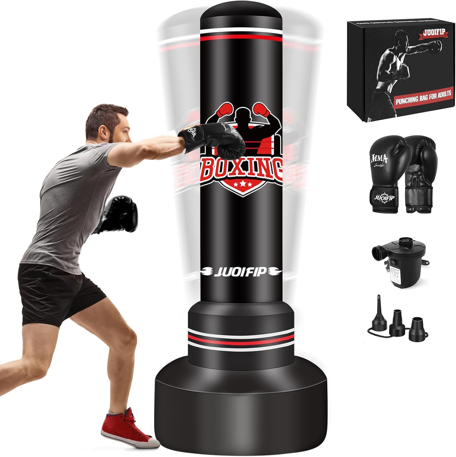 Heavy Punching Bag with Stand Adults Teens,70" Free Standing Boxing Bags,Kickboxing Training Equipment Bags for Men Training Thai Fitness Karate