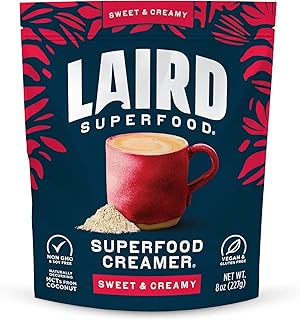 Laird Superfood Non-Dairy Superfood Creamer - Coconut Powder Coffee Creamer - Sweet & Creamy - Gluten Free, Non-GMO, Vegan - 8 oz. Bag, Pack of 1