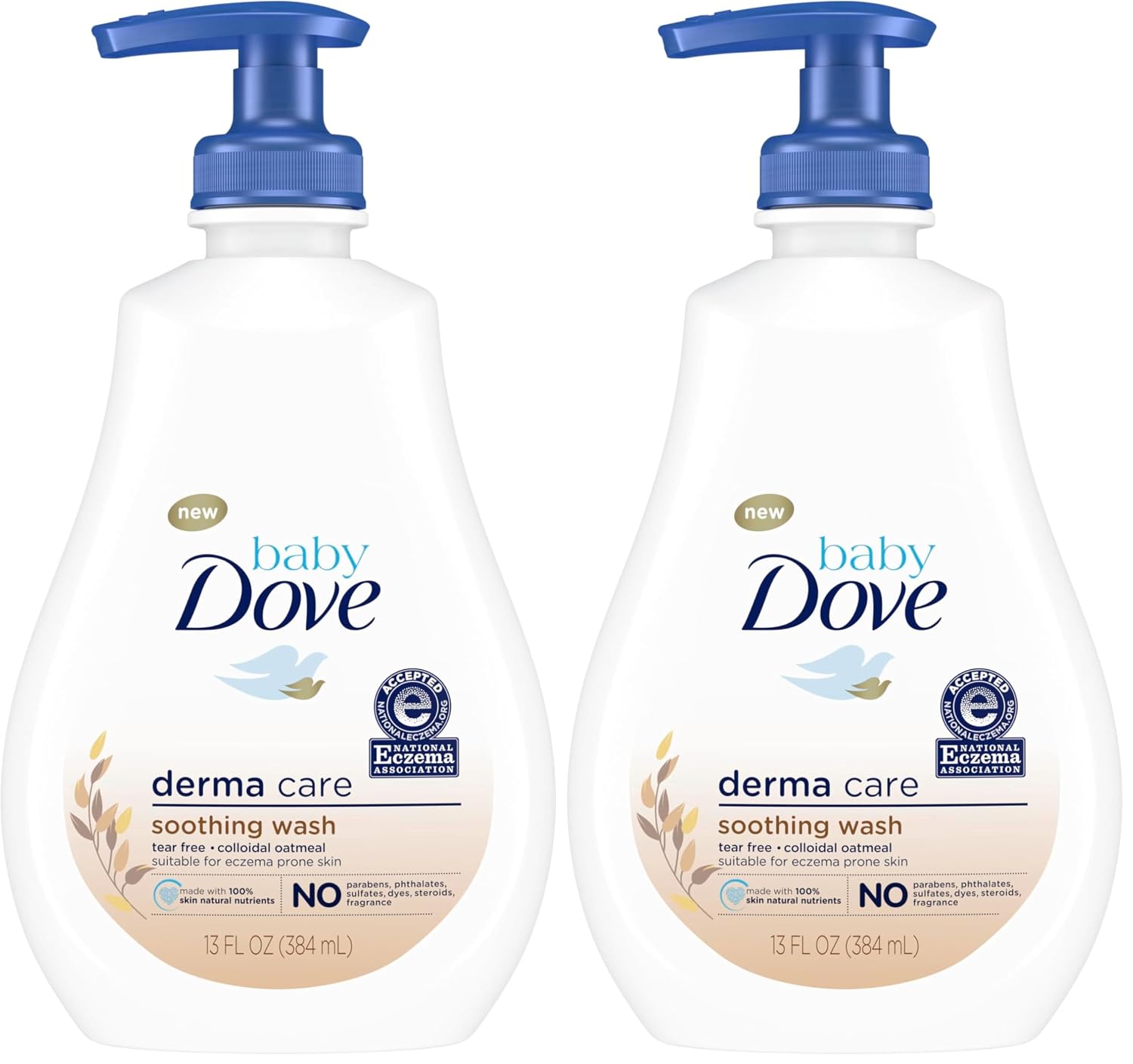 Baby Dove Derma Care Soothing Wash Skin Care with Colloidal Oatmeal Suitable for eczema prone skin 13 oz,(Pack of 2)