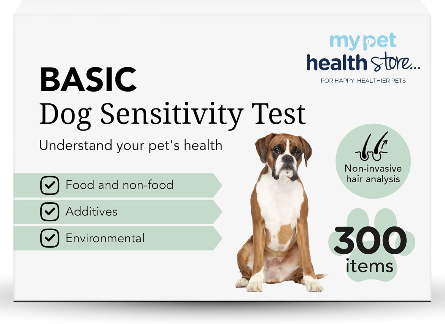 My Pet Health Store Advanced Allergen Test - At-Home Dog Allergy Test | 300 Items | Quick Results | Non-Invasive Hair Collection | Food, Environment, Nutrient & Mineral Analysis | All Breeds & Ages