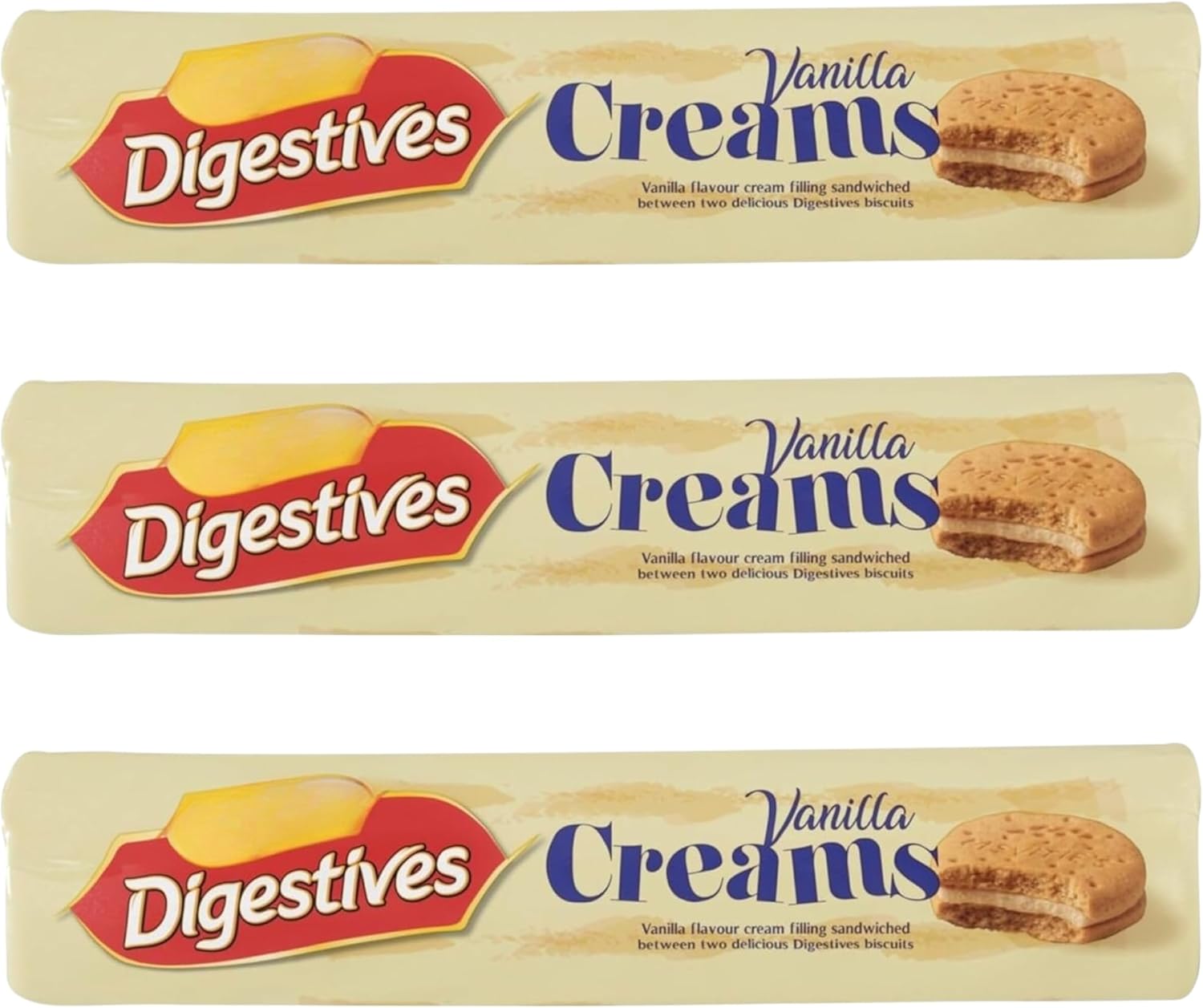 Vanilla Biscuits Bundle With McVities Digestives Creams Vanilla Biscuits 168g (3 Pack)