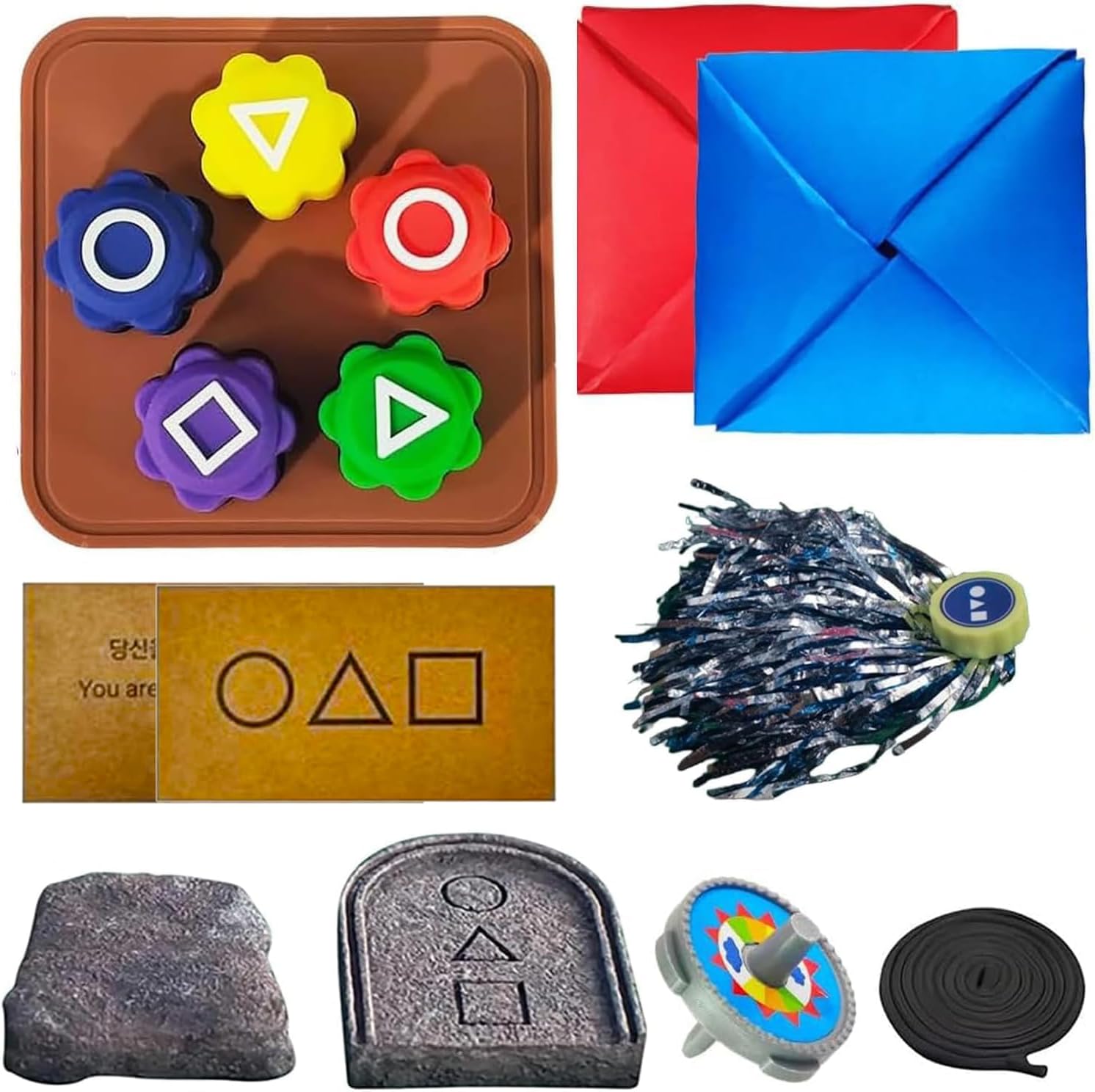 DORIMI 2025 Gonggi Korean Game Set, Stone Catching Game with Gonggi Stones, Portable Gong Gi Toy for Hand-Eye Coordination Training (1 Set)