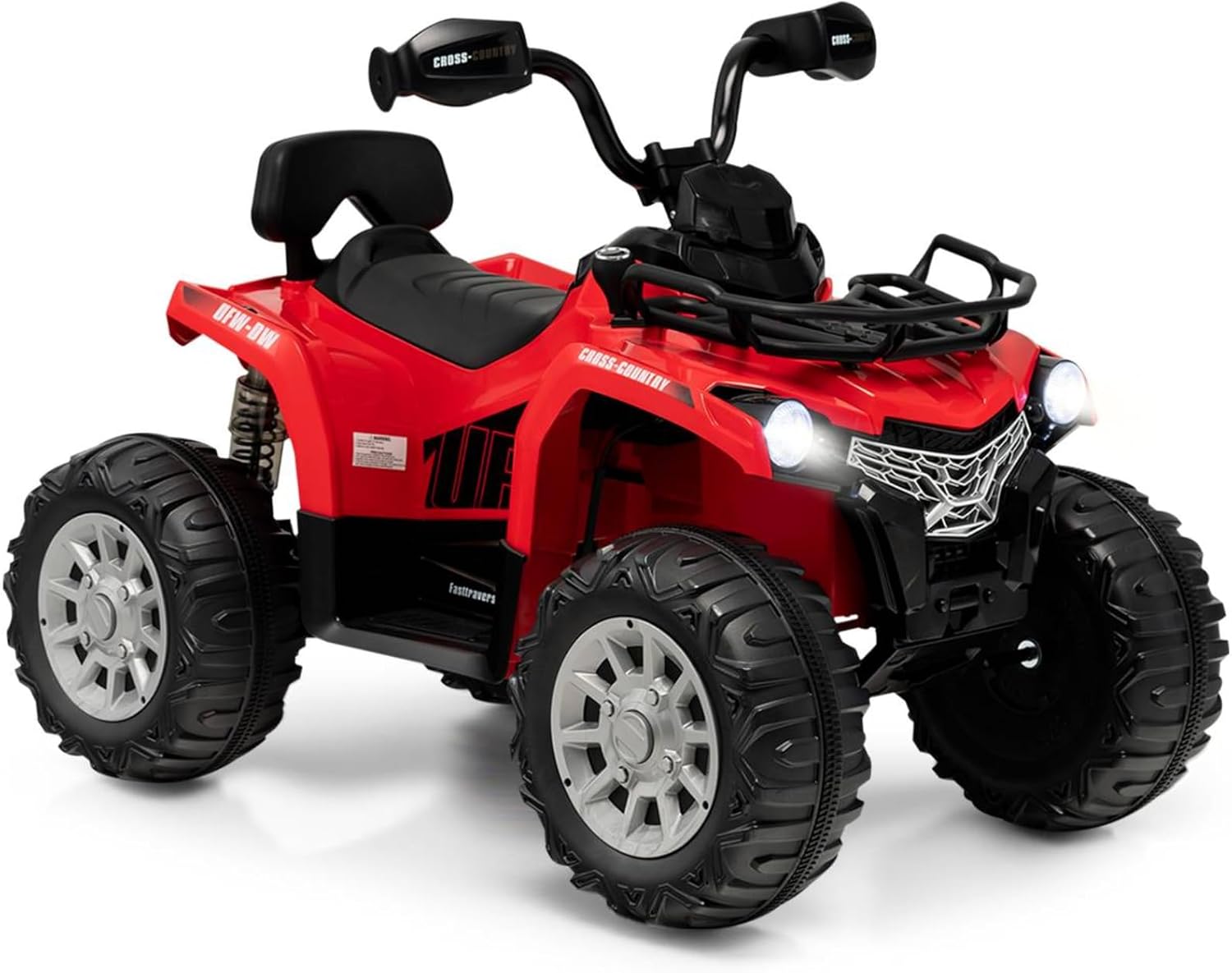 GYMAX Kids Electric Quad Bike, 12V Battery Powered Toy Car with Music, Lights, MP3, USB, Storage Basket, Forward and Backward, Children Ride on ATV for 3-8 Years Old Boys Girls (Red)