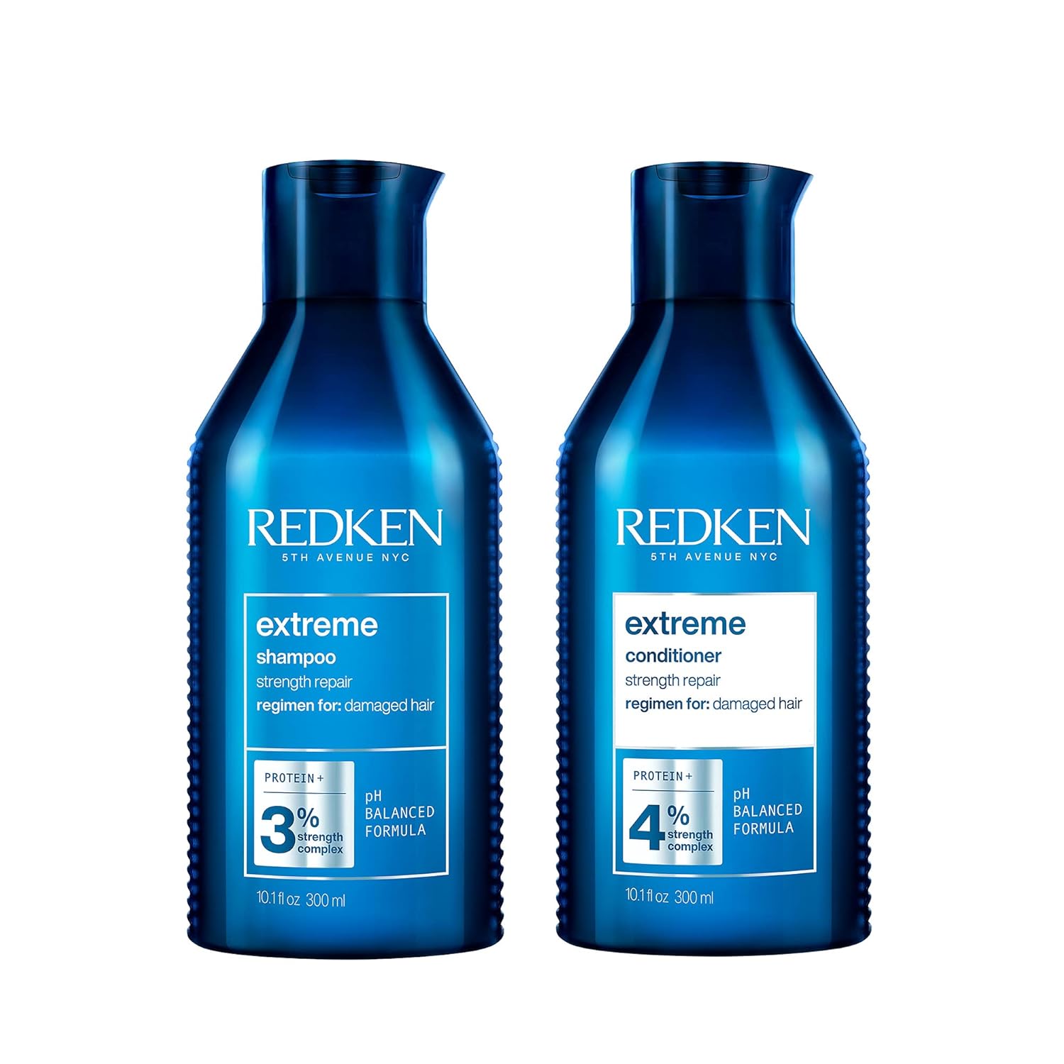 Redken Extreme Shampoo & Conditioner Set For Damaged Hair - Strengthens Hair and Repairs Breakage, Infused With Proteins, 10.1 Fl Oz (Pack of 2)