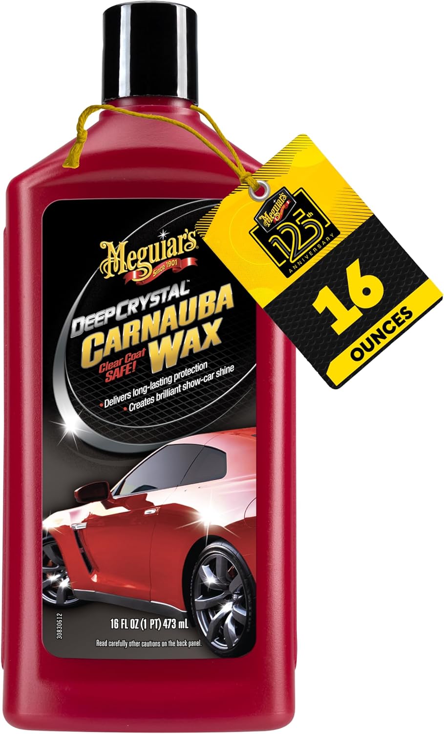 Meguiar's Deep Crystal Carnauba Wax, 16 Oz | Liquid Car Wax for Long-Lasting Protection, Creates Brilliant Shine & Gloss, Blocks UV Rays, Ideal Step for After Polishing