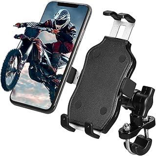 Motorcycle Bike Phone Mount, Bike Phone Holder Aluminum Alloy Material 360° Rotating Suitable for 4.7''-6.8'' Phones Cellphones…