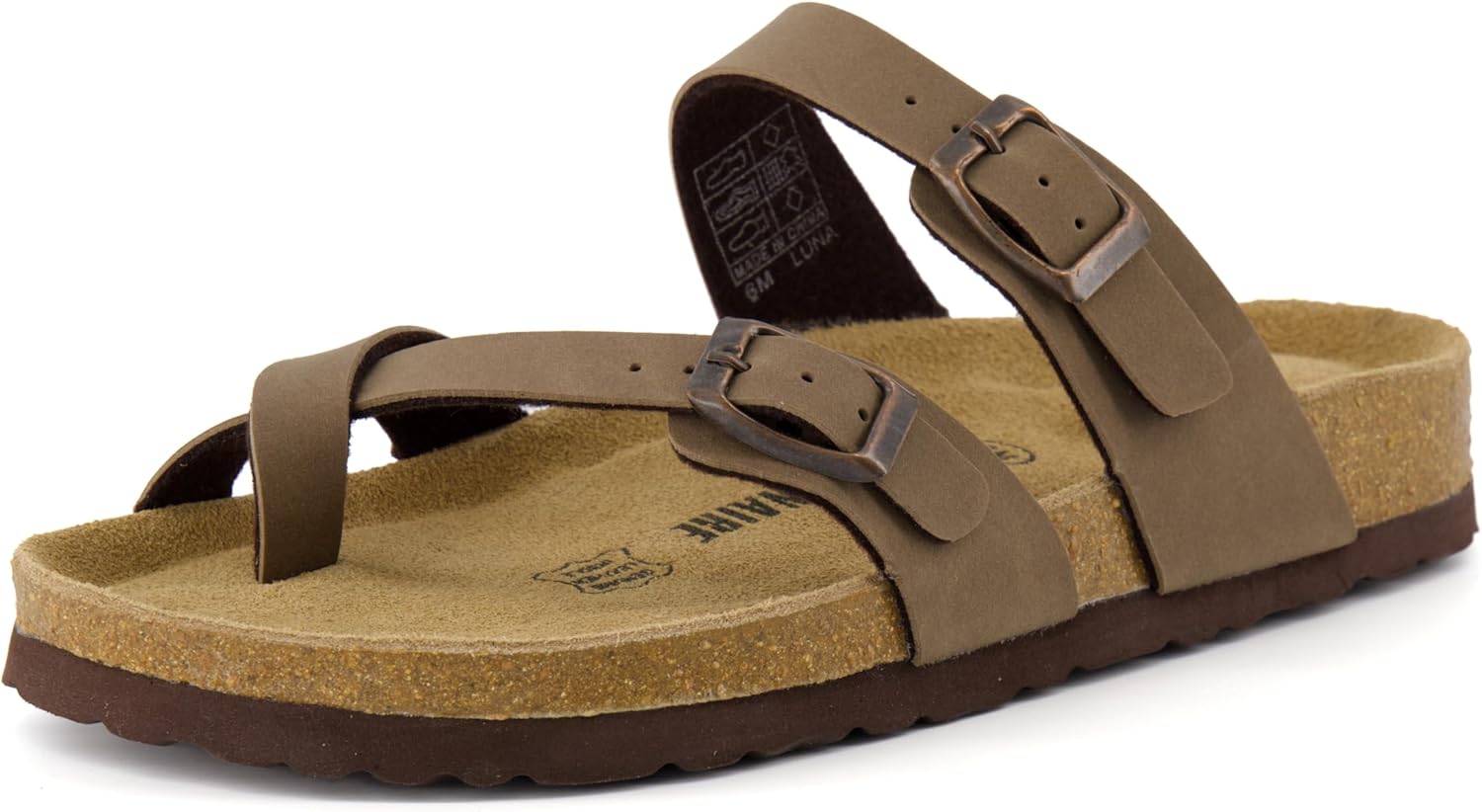 CUSHIONAIRE Women's Luna Cork Footbed Sandal With +Comfort