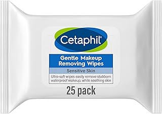Cetaphil Gentle Makeup Removing Face Wipes, Daily Cleansing Facial Towelettes Gently Remove Makeup, Fragrance and Alcohol Free, 25 Count