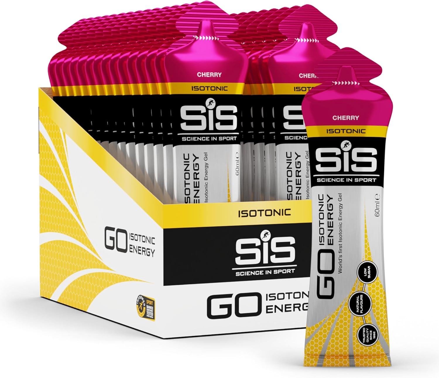 Science in Sport Go Isotonic Energy Gel, 60 ml, Cherry, Pack of 30