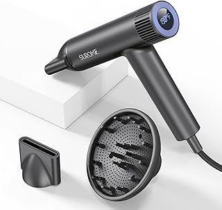 Blow Dryer,110000RPM High-Speed Brushless Motor, Fast-Drying Negative Ions Intelligent Constant Temperature Hair Care Dryers, Professional Hair Dryer with Attachments for Home&Salon (Grey)