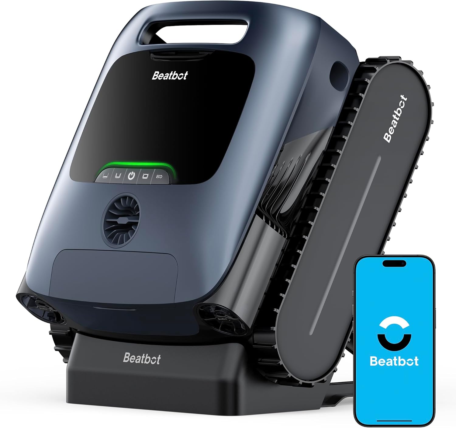 Beatbot AquaSense Pro Pool Robot Vacuum, 5-in-1 Comprehensive Cleaning, Intelligent Surface Parking, Clarifies Water, Skims Water Surface, Ideal for Inground Pool up to 3,299 Sq.ft - Navy Blue