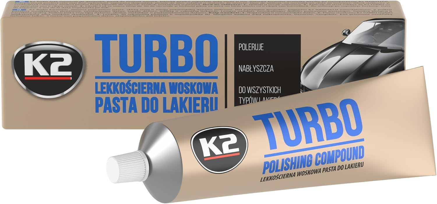 K2 Turbo Tempo Car Polishing Compound with Nano-Tech, 120g Paste + Dekra Logo | 120g