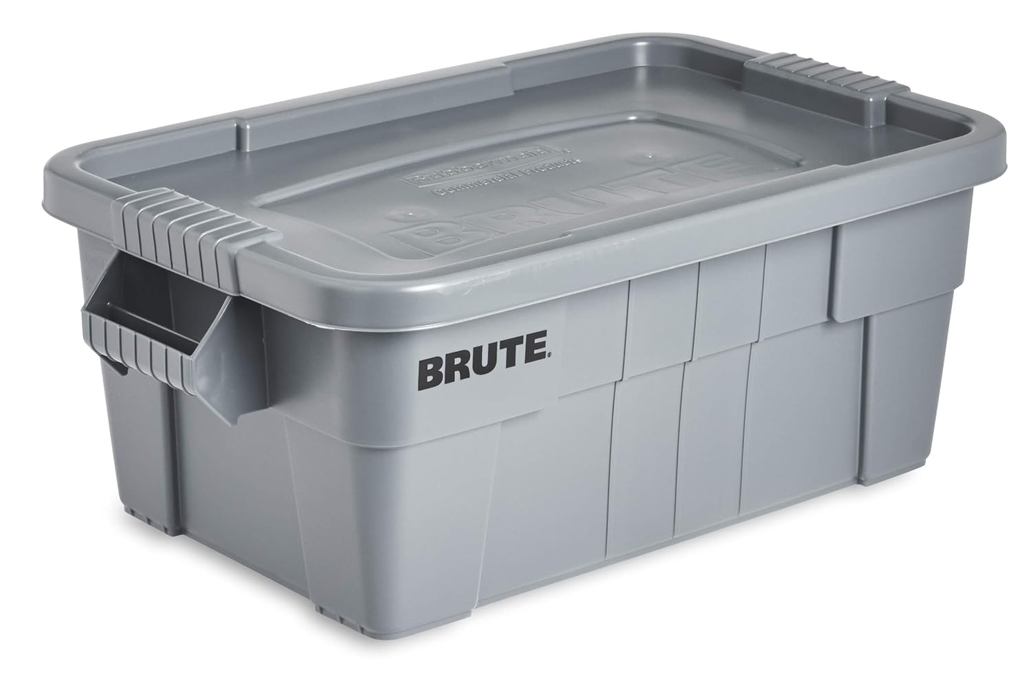 Rubbermaid Commercial Products BRUTE Tote Storage Container with Lid, 14-Gallon-included, Rugged/Reusable Boxes for Moving/Storing in Garage/Basement/Attic/Jobsite/Truck/Camping, Gray