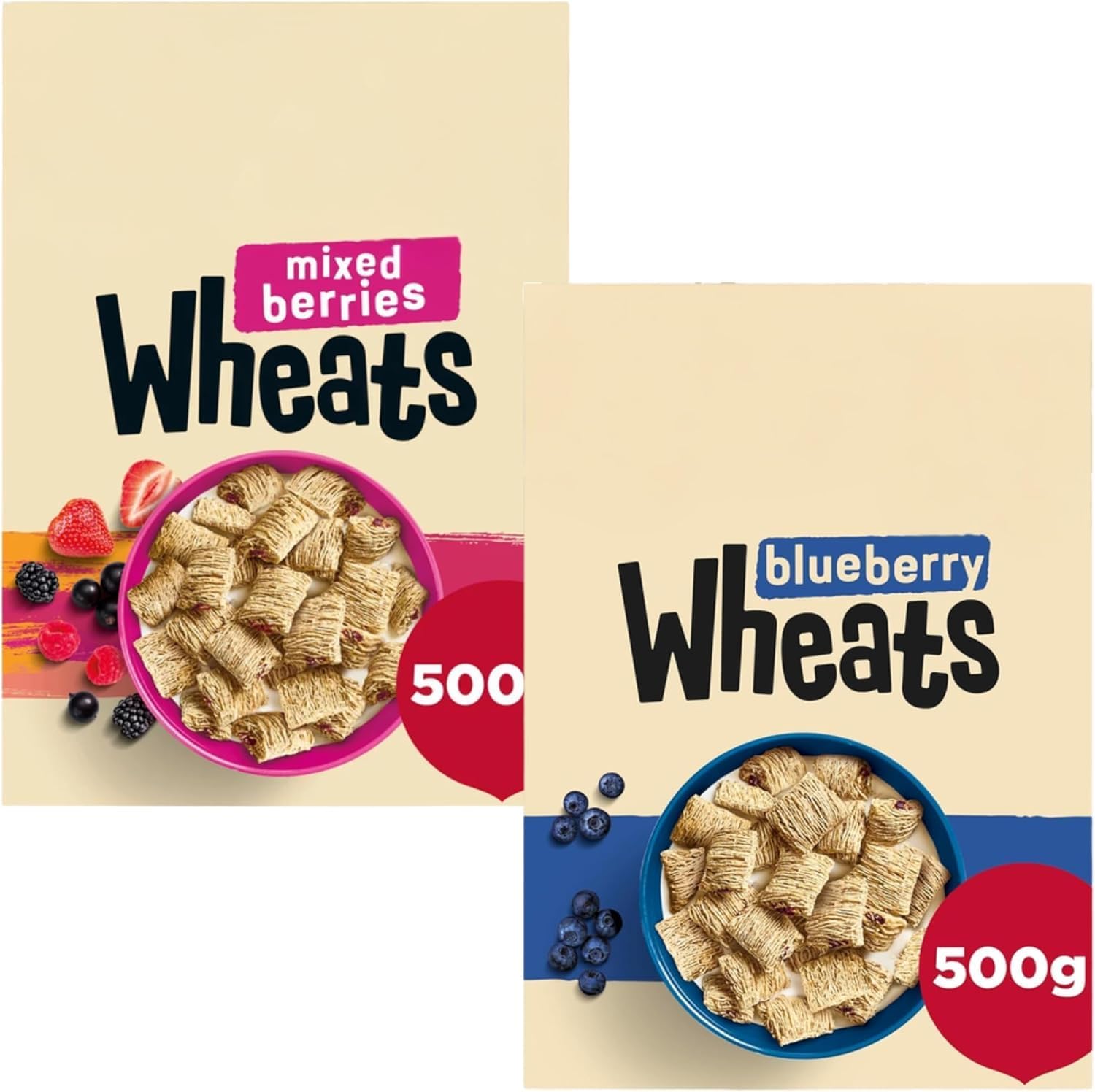 Cereal Bundle With Kelogg Mixed Berries Wheats 500g and Blueberry Wheats 500g (2 Pack)
