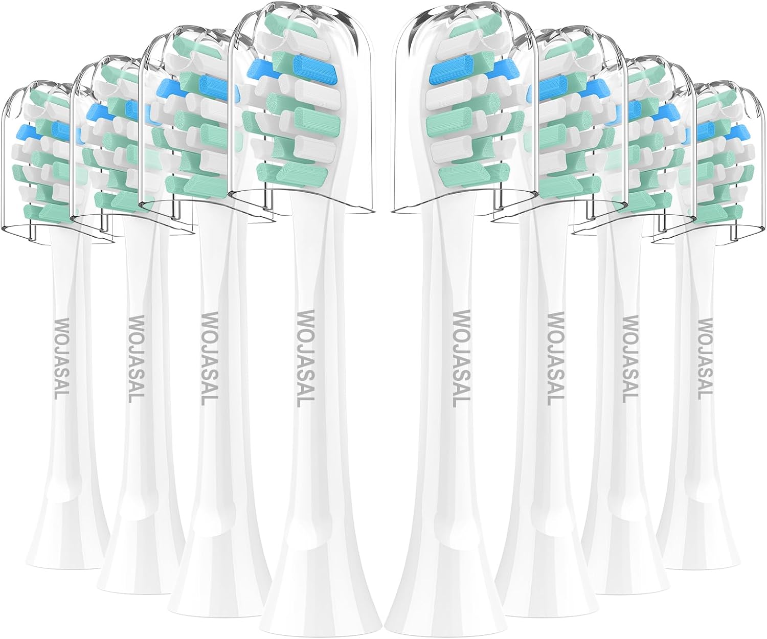 Replacement Brush Heads Compatible with Philips SoniCare Electric Toothbrushes Handle, Toothbrush Heads of Effective Cleaning, for Snap-on System, 8 Pack, White