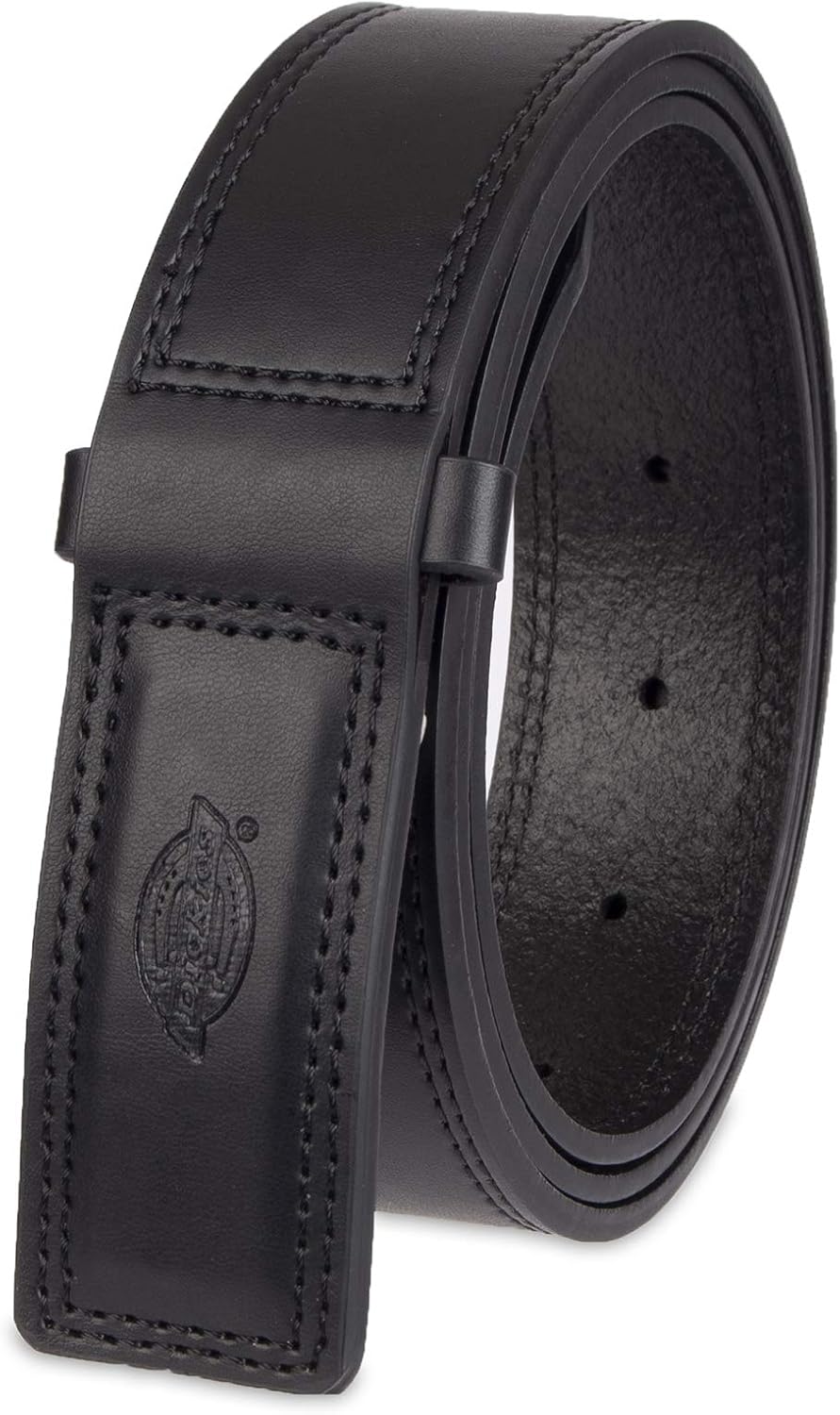 Dickies Men's Leather Work Belt - Tactical Industrial Mechanic Heavy Duty Strength Strap Covers No Scratch Buckle