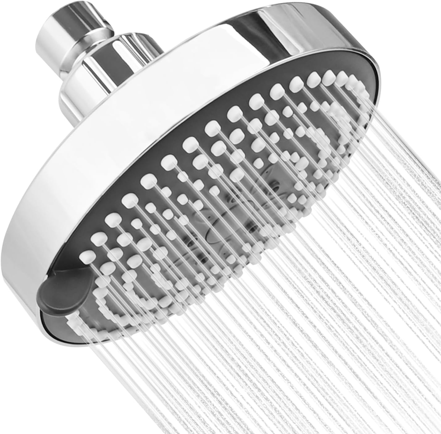 OFFO Fixed Shower Head, 6 Modes 13cm(5 inch) Waterfall Shower Head with Djustable Metal Swivel Ball Joint, for Standard G1/2 Screw Thread Pipe, Bathroom Fixed Rainfall Showerheads,Chrome