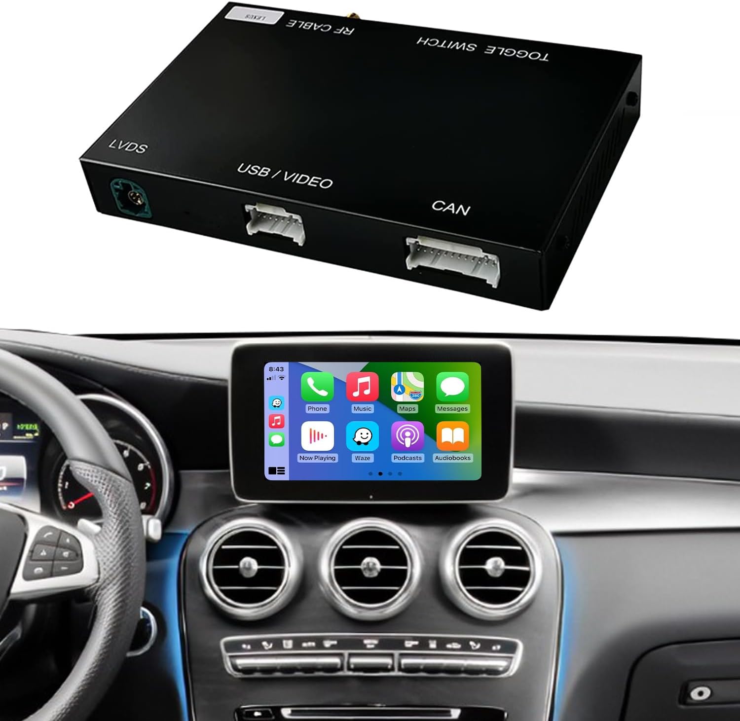 Road Top Wireless CarPlay for Mercedes-Benz C-Class W205 & GLC X253 NTG5.0