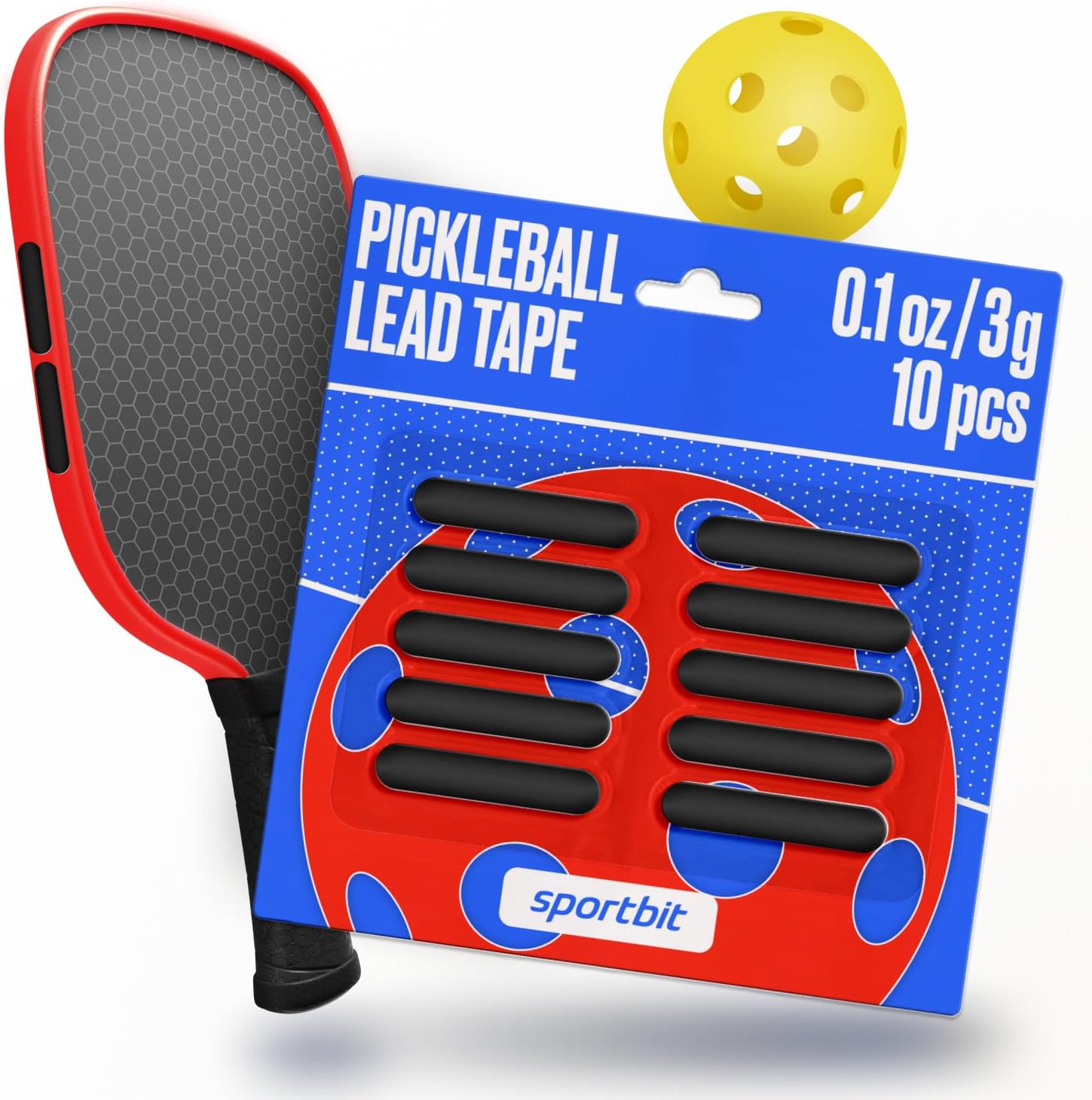 SPORTBIT Lead Tape for Pickleball Paddles with 3M Adhesive - 3g Weighted Bars Pickleball Lead Tape for Paddle - Maximize Power, Control, & Swing Speed - Premium Pickleball Edge Guard Tape