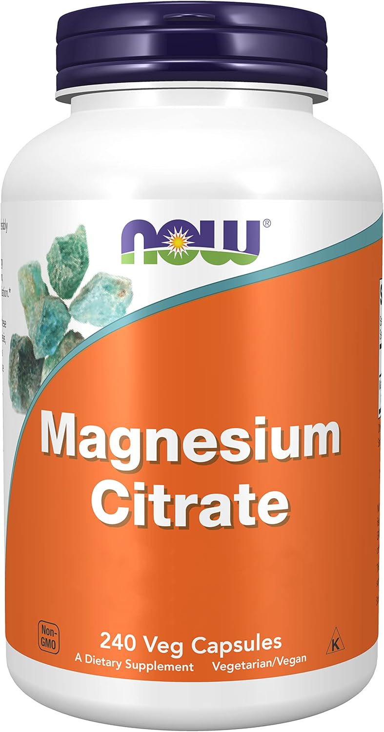 Now Foods, Magnesium Citrate, 400mg, 240 Vegan Capsules, Lab-Tested, Magnesium, Gluten Free, Soy Free, Vegetarian